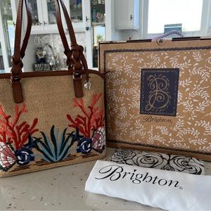 Beautiful Brighton June Straw Tote! Brand New!!! Nautical, Coastal, Seashells!